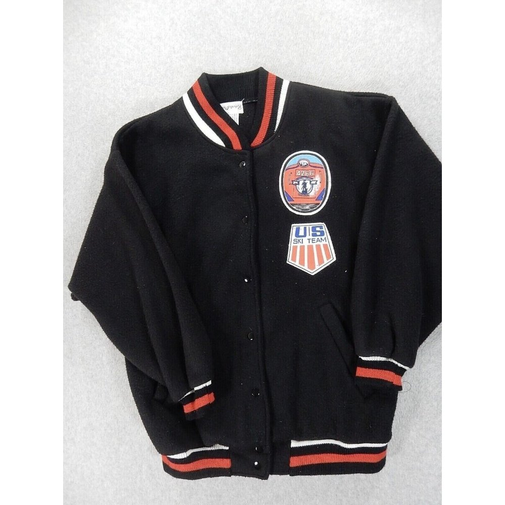Roberto Orsini USA SKI‎ TEAM Fleece Type Button Up Jacket (Men's Medium) Black